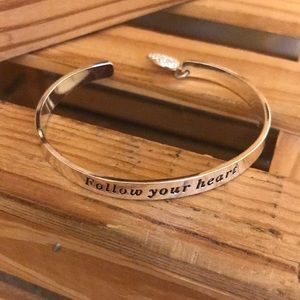 Follow Your Heart metal bracelet